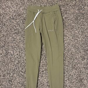 NVGTN Olive Leggings with White Drawstring joggers